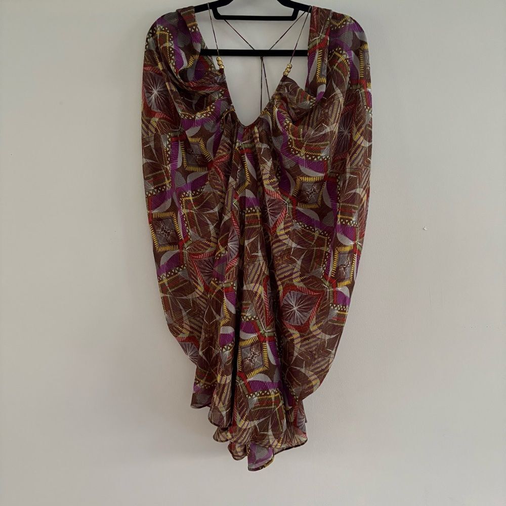 Apostrophe Coverup Sheer Abstract Geometric Swim Summer Beach Lightweight Flowy